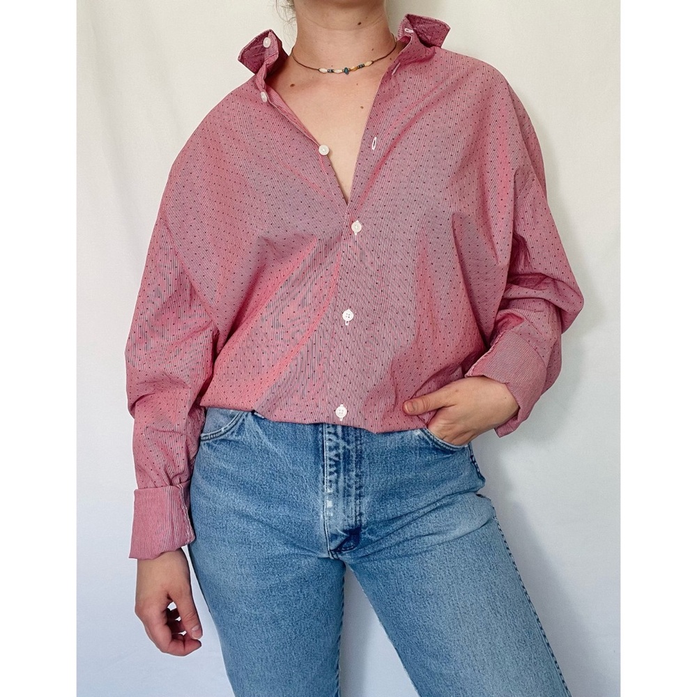 🌱5/$25🌱 Express | Classic Redish-Pink Patterned Button-Down Dress Shirt